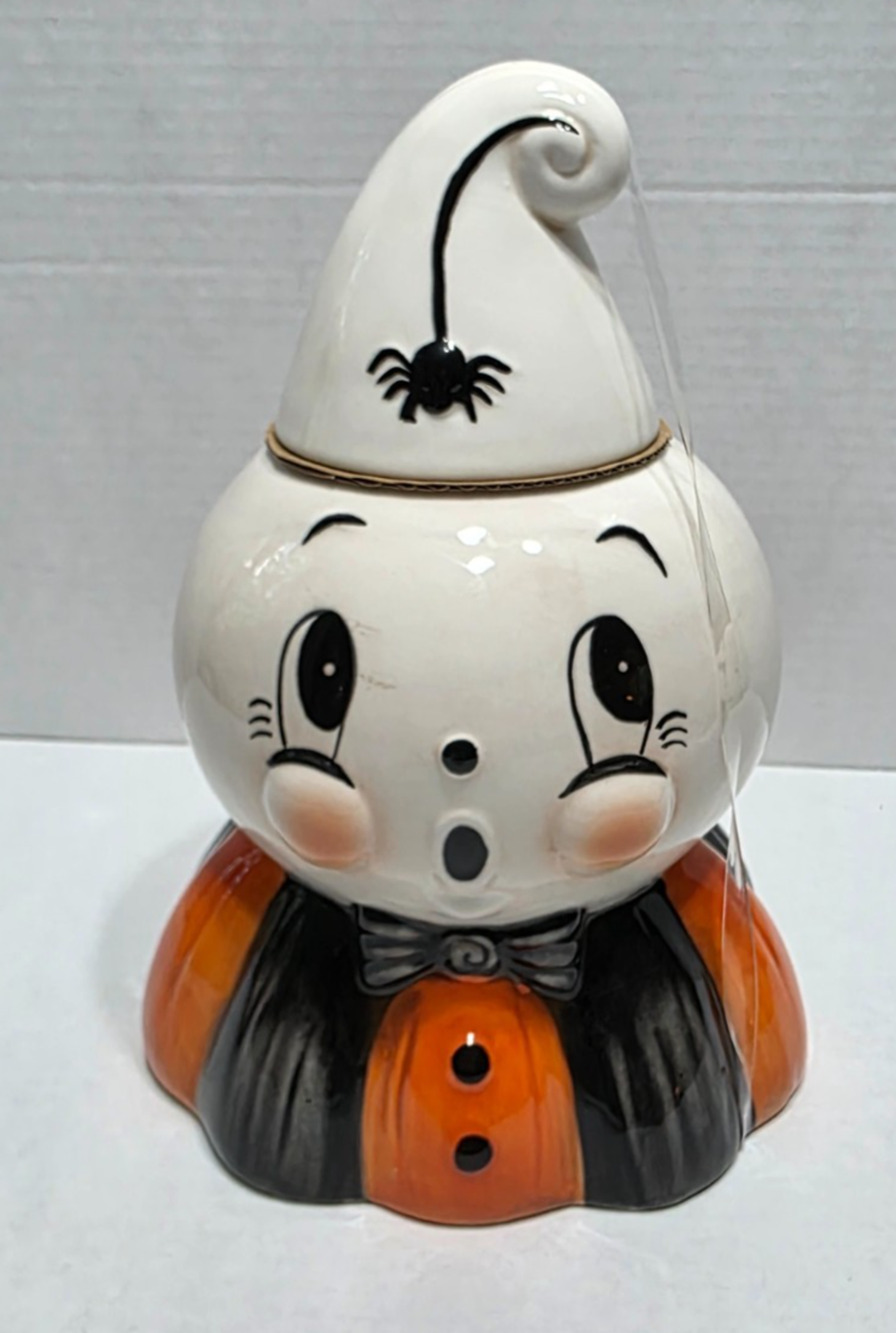 Johanna Parker Halloween Gus The Ghost Cookie Jar Ceramic NEW 2026